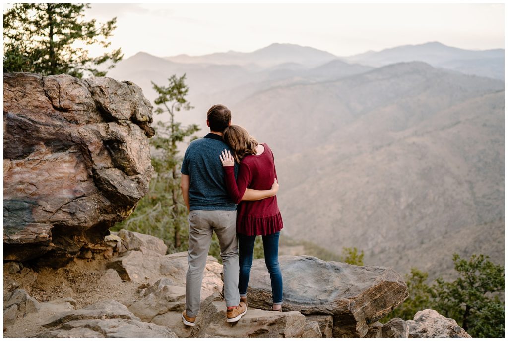 Sunset couple session on lookout mountain Colorado 